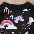 thumbnail image 4 of Qiylii Baby Girl's Long Sleeve O-Neck Ruffle Unicorn Tops + Denim Pants, 4 of 6