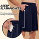 thumbnail image 1 of pstuiky Pantalones cortos de entrenamiento para hombre, Pantalones cortos con cordón y cintura elástica con bolsillos laterales para hombre Pantalones cortos cargo, 1 of 3