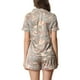 thumbnail image 3 of INSPIRAR CHIC Conjunto de Pijama de Verano para Mujeres, Camisa de Botones con Pantalones Cortos, Talla XS, Gris, 3 of 6