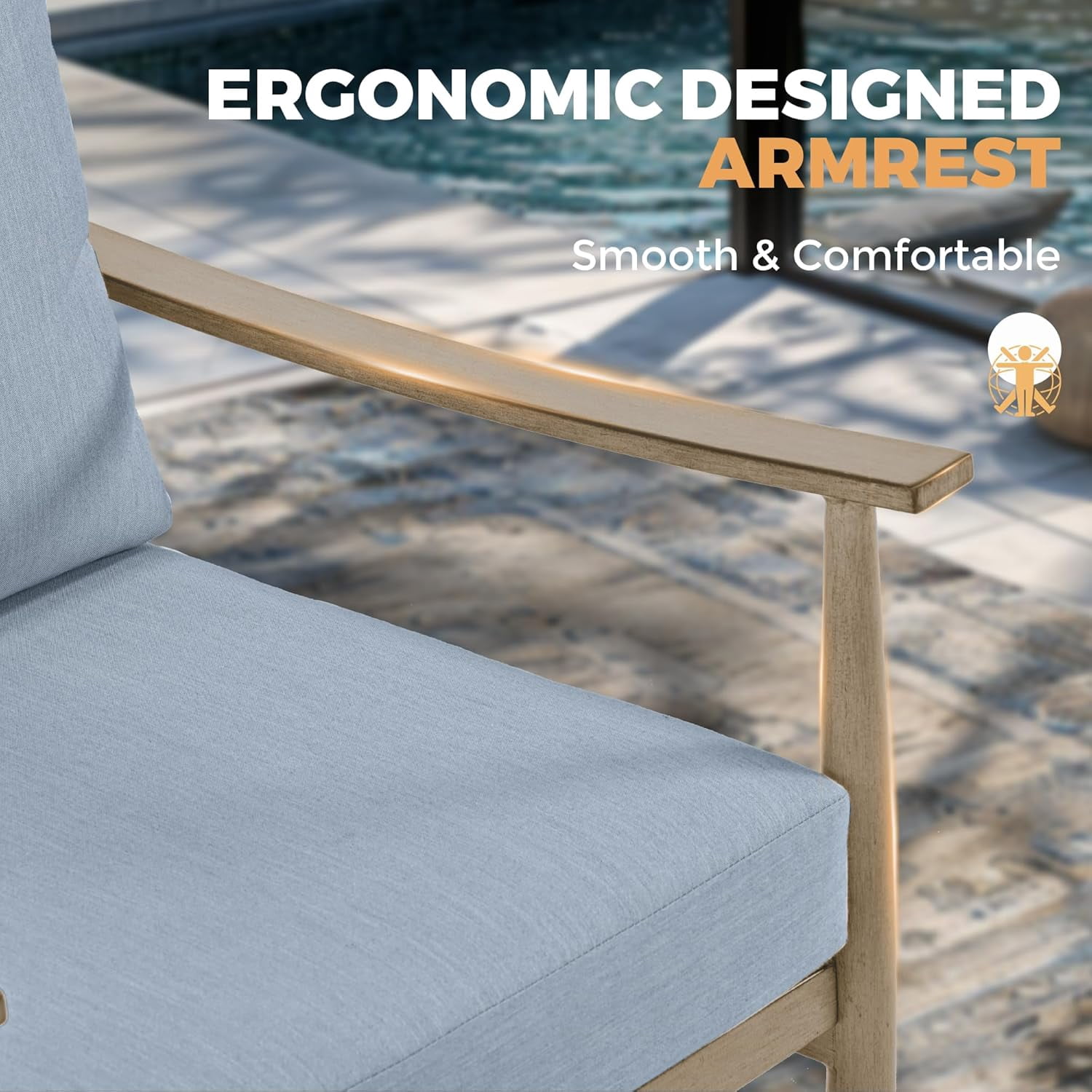2-Pcs All-Weather Patio Swivel Chairs, Aluminum Frame Outdoor Dining Chairs Set of 2 with Cushions
