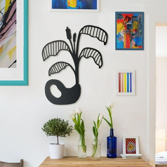 SUSSEXHOME Calla Flower Metal Wall Art – Metal Wall Decor – Home Office and Living Room Decoration – Modern Style (23.6" (L) x 19.2" (W) - 60cm (L) x 48.5cm (W))