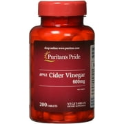 Puritans Pride Apple Cider Vinegar 600 mg Tablets, 200 Count