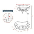 thumbnail image 5 of Fuleadture 2-Tier Countertop Fruit Vegetables Basket Bowl Storage With Banana Hanger, Silver, 5 of 7