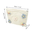 thumbnail image 2 of Unique Bargains 1 Pc Flower Print Drawstring Makeup Bag for Vacation Business Travel Canvas white, 2 of 6