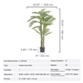 thumbnail image 3 of VEVOR 6.5 ft Artificial Gold Cane Palm Tree Green Faux Lifelike Fake Plant Decor, 3 of 9