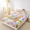 thumbnail image 3 of Erosebridal Cartoon Easter Eggs Kids Bed Sheets,Kawaii Bunny Colorful Loves Pink Tulip Girls King Sheets 4pcs, 3 of 6