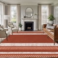 thumbnail image 2 of Vintage Rust Red Striped Area Rug 8x10 Washable Rug Non Slip Farmhouse Modern Stripes Boho Large Area Rug Soft Stainresistant Indoor Floor Carpet for Living Room Bedroom Office Dining Room Nursery, 2 of 9