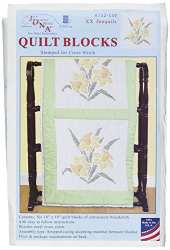 Jack Blocks Jack Dempsey Stamped Quilt Blocks - 6 Pack 18x18" Cotton/Poly Squares (XXX Stars Design) Jack Blocker