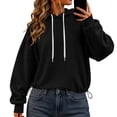 thumbnail image 3 of Timegard Lightweight Sweatshirts Women Cropped Hoodies Long Sleeve Loose Drawstring Bottom Workout Running Pullover Fall Fashion, 3 of 6