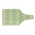 thumbnail image 1 of Dragonfly Cutting Board, Water Lilies and Flying Insects in Vintage Style Exotic Fauna, Decorative Tempered Glass Cutting and Serving Board, Wine Bottle Shape, Pale Yellow Blue, by Ambesonne, 1 of 1