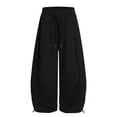 thumbnail image 6 of WGRFFH Baggy Barrel Sweatpants for Women Men Wide Leg Casual Drawstring Sweat Pants Elastic Waisted Joggers Lounge TrackPants with Pockets Trendy Athletic Grunge Clothes,Loose Fit,Fall Spring Black L, 6 of 6