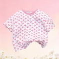 thumbnail image 5 of Babcutegg Girls Summer Heart Print T-Shirt – Soft Cotton Short Sleeve Top for Toddlers and Kids Pink Size 1-2, 5 of 6
