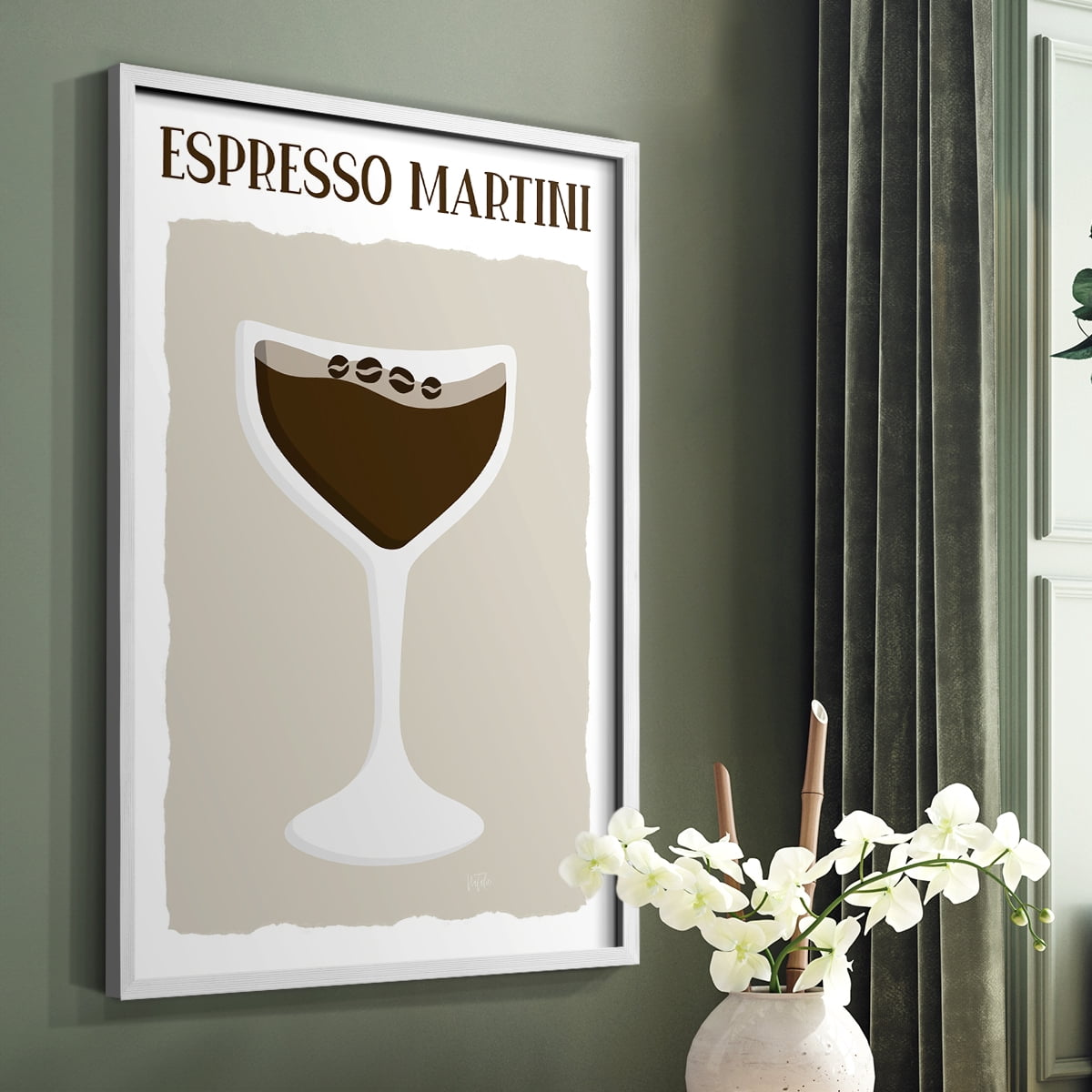 Espresso Martini in Paper Solid Wood 8 x 10 Framed Print
