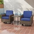 thumbnail image 5 of INTER HUT 3PCS Outdoor Patio Wicker Bistro Sets with Side Table, Rattan Conversation Furniture for Porch, Backyard, Deck, Poolside, Garden, Blue, 5 of 9