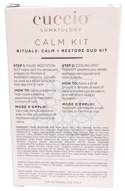 Cuccio Somatology Calm Kit with Pause Meditation Mist & Cooling Spot Therapy