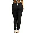 thumbnail image 5 of Up to 60% Off! pstuiky Cargo Pants Women Stretch Trousers Cargo Pantsr Activewear Baggy Trousers Tracksuit Jog Pants Sports Workout Gym Yoga Sweatpants Multi Pocket Leisure Black M, 5 of 5