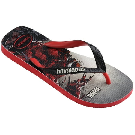 Havaianas Boys Kids Top Marvel Venom Flip Flop Sandals, Ruby Red, 13/1 Childrens