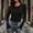 Black, variant on Base Layer T-Shirt for Women, Crew Neck Long Sleeve Stretchy Slim Fit Pullover Top with Thumb Holes Solid Color for Fall Winter Warm Wear S‑2XL