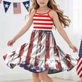 thumbnail image 1 of Odeerbi Niñas Día de La Independencia Vestido de Deslizamiento En Capas de Línea de Verano Patriótico Estrella Raya Vestido de Correa Casual, 1 of 9