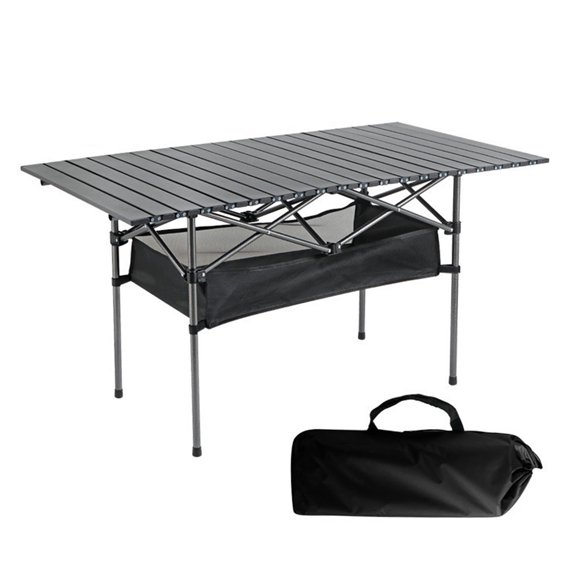 bestolf 120CM Outdoor Folding Table with Mesh Bag Strong Load Capacity Lightweight Camping Hiking Backpacking Picnic BBQ Portable Table
