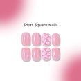 thumbnail image 3 of Press on Nails KSTBJN Cute Heart Pink Short para mujer, 3 of 7