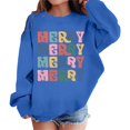 thumbnail image 1 of MIASHUI Chandail en Molleton pour Filles Hauts Imprimé Lettre Col Rond Décontracté à Capuche, Bleu, 4-5 Ans, 1 of 5