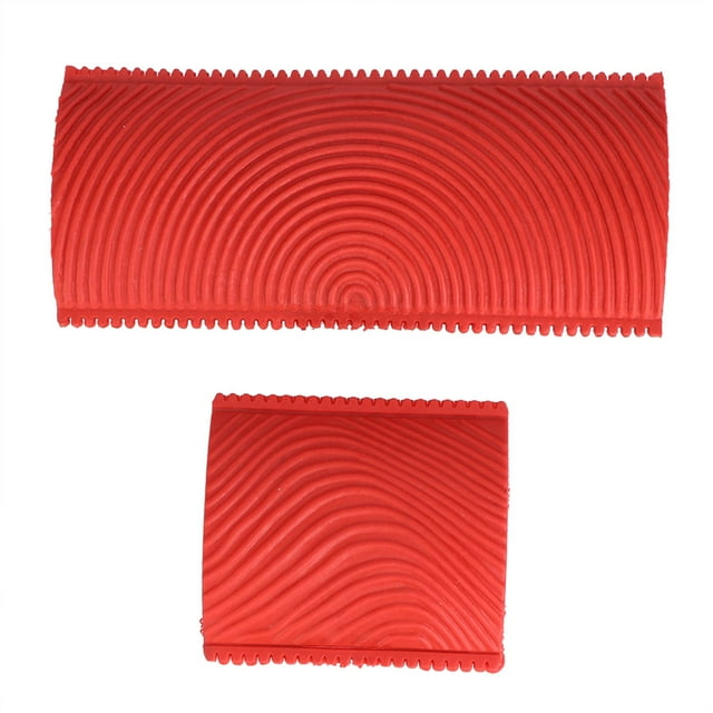 Cepillo con efecto de grano de madera dentado, 2 piezas/juego de herramientas de decoración de paredes de bricolaje de madera dentada de caucho Herramienta de pintura con efecto de grano de madera de caucho altamente versátil