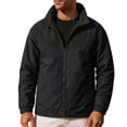 thumbnail image 5 of qelini Jackets for Men Windbreaker Big and Tall Long Sleeve Zipper Shirt Outdoor Hiking Collar Pocket Color Block Waterproof Jacket, 5 of 7