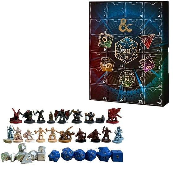 DND Advent Calendar Set-Dice Advent Calendar 2024,Advent Dice Calendar for Dungeon and Dragons,24 Days D&D Dice Set For Dungeons And Dragons, Pathfinder RPG DND Gifts Tabletop Game