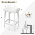 thumbnail image 2 of Saddle Bar Stools Set of 2/4, 24 Inch Barstools for Kitchen Counter with Curved Cloud Soft PU Leather Cushion and Metal Base, for Kitchen Island, Home Bar, Dining Room, Living Room, 2 of 7