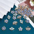 thumbnail image 4 of 40Pcs 4Style Evil Eye Alloy Enamel Pendants Evil Eye Rhinestone Charms 14.5~19x15~21.5mm Evil Eye Pendants Bulk for DIY Bracelet Necklace Jewerly Craft Making Hole:1.6~2mm DIY, 4 of 4