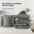 thumbnail image 3 of Twin Size Comforter Set, 7 Pieces Bed in a Bag, Reversible Bedding Sets with All Season Soft Quilted Lightweight 1 Comforter, 1 Flat Sheet, 1 Fitted Sheet, 1 Pillow Shams, 1 Pillowcases,Light Grey, 3 of 4