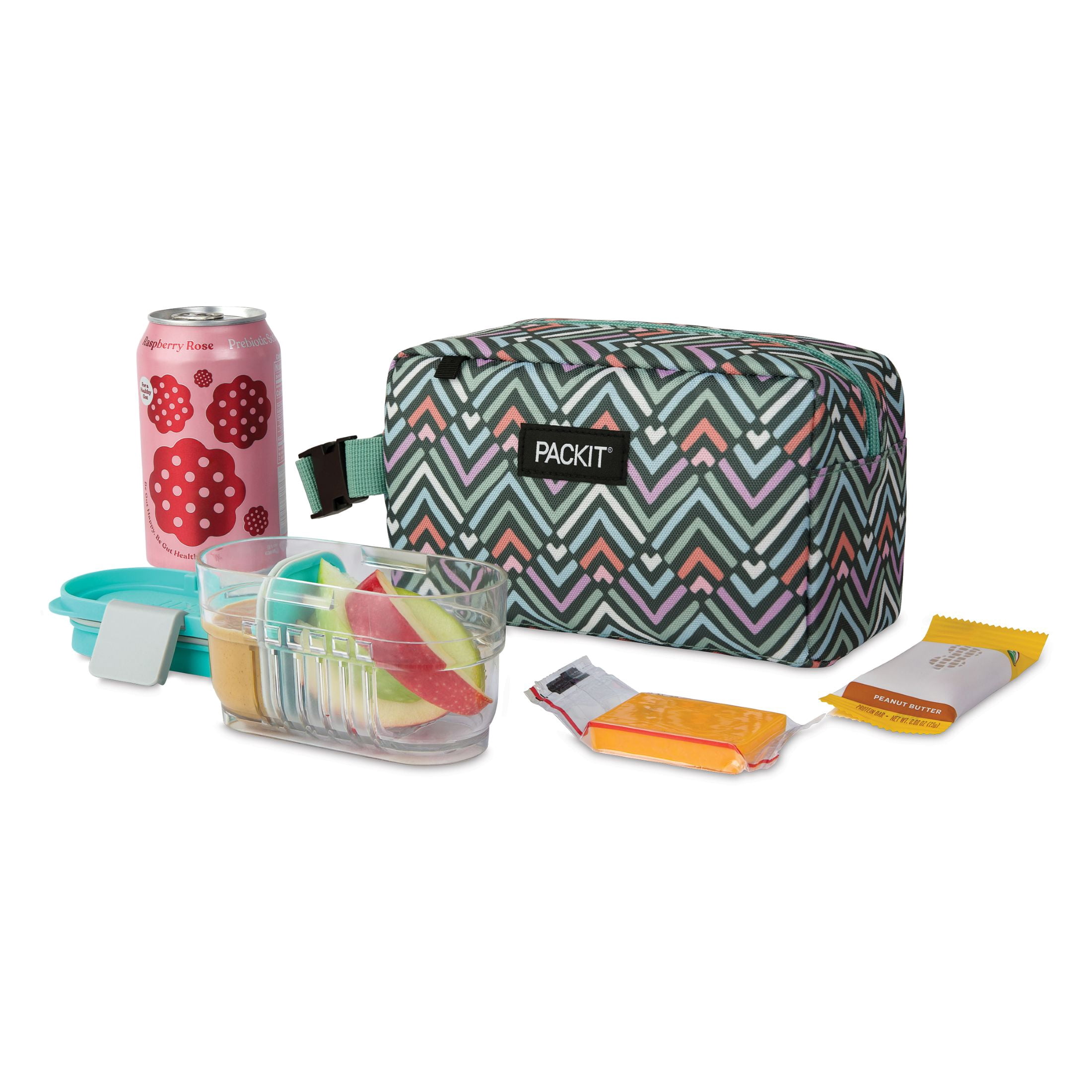 PackIt Freezable Snack Box with Diamond Chevron Pattern, EcoFreeze Technology