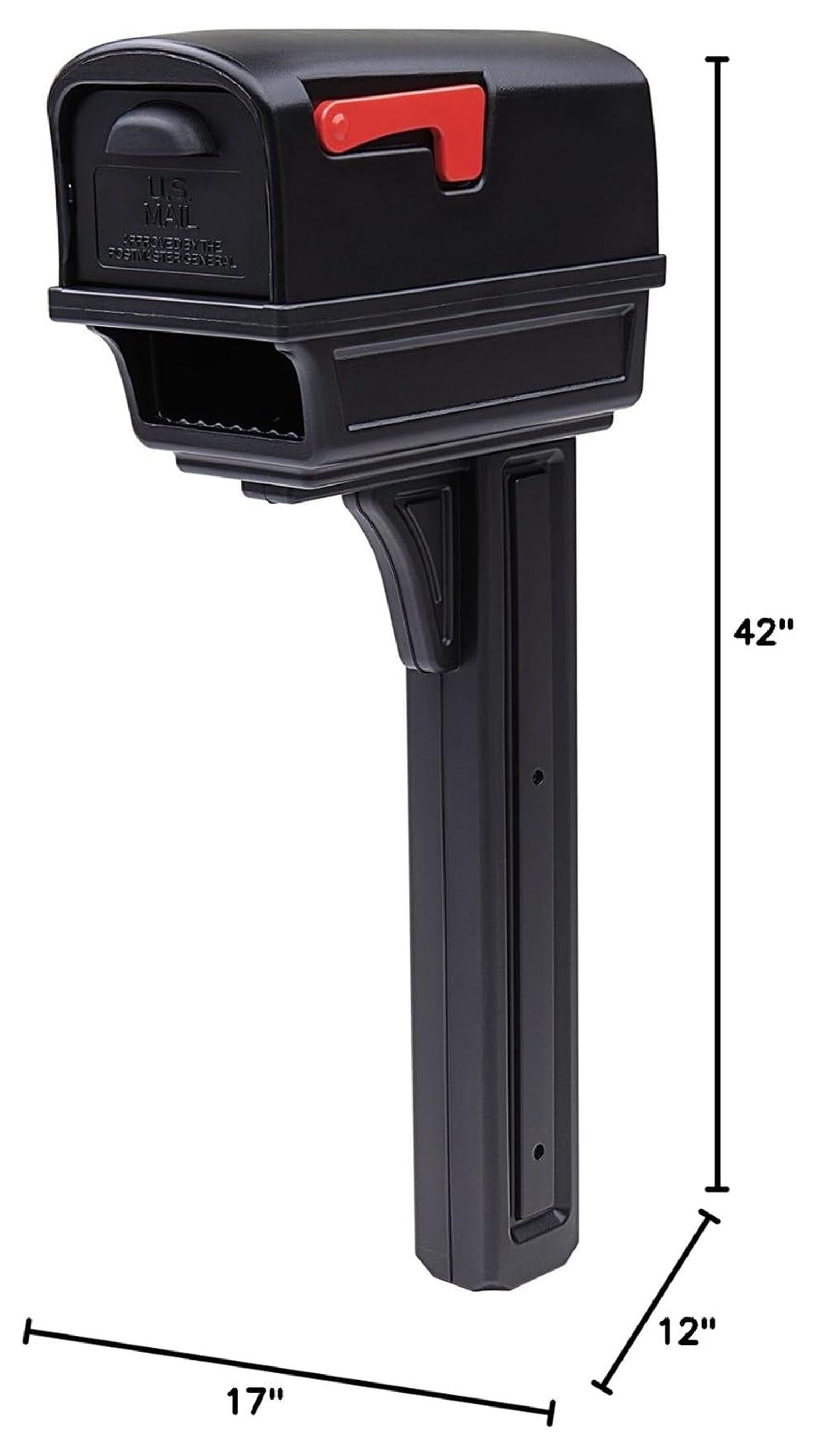 Gibraltar Ggc1b0000 Gentry All-in-one Plastic Mailbox & Post Combo, Black