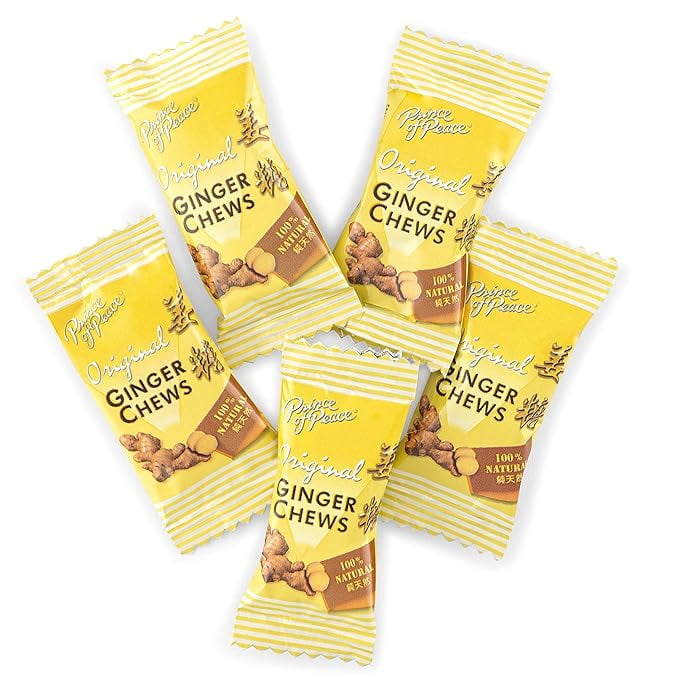 Prince of Peace Original Ginger Chews, 4 oz. – Candied Ginger – Natural Candy Pack – 6 Packs