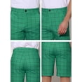 thumbnail image 6 of INSPIRE CHIC Men's Shorts Slim Fit Plaid Button Lightweight Twill Shorts 30 Green, 6 of 7