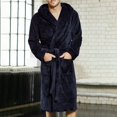 thumbnail image 5 of Men´s Fall Long Sleepwear Flannel Robes Shawl Collar Fleece Bathrobe Spa Pajamas Plus Sizes M-XXL, 5 of 5
