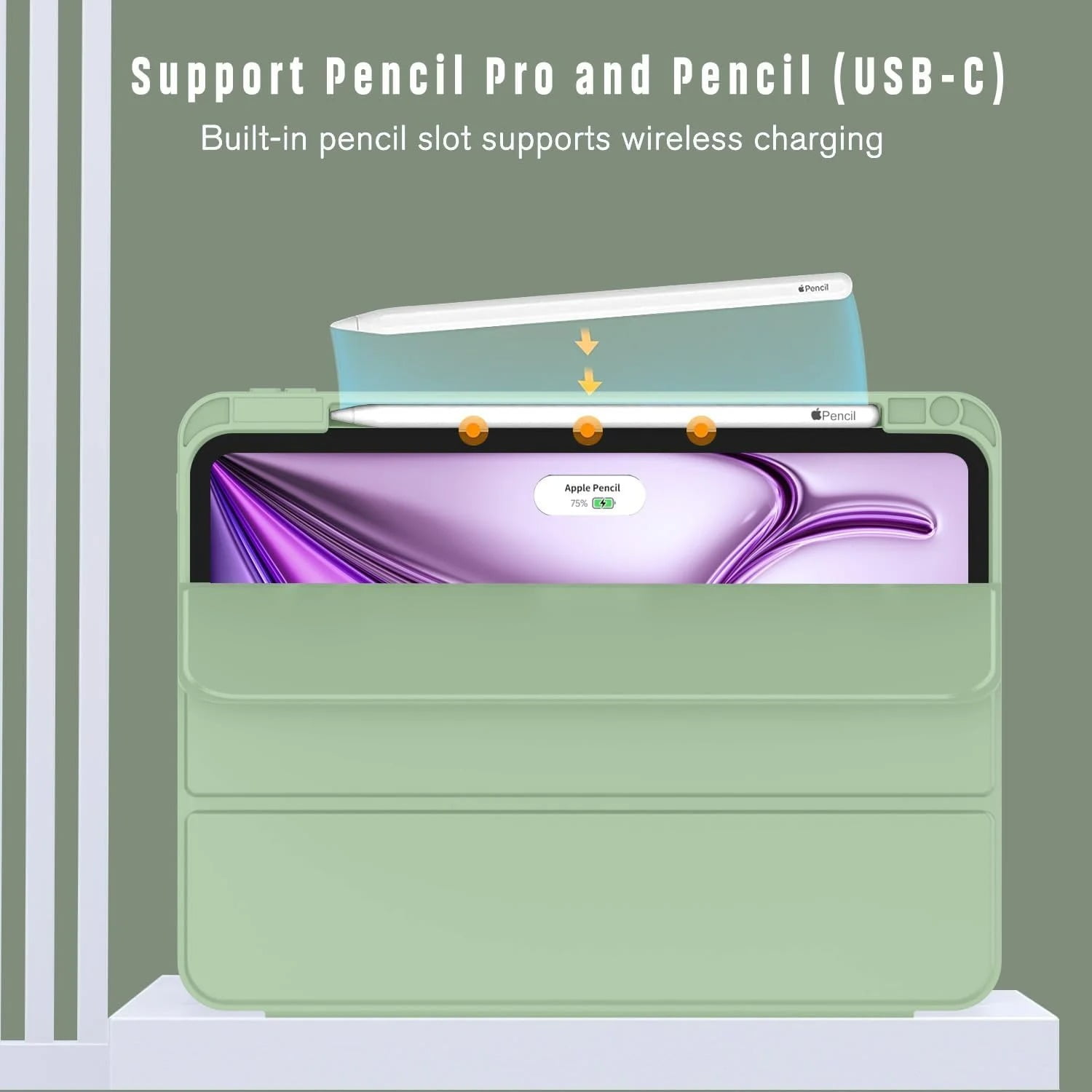 New iPad Air 13 Inch Case M2 2024 with Pencil Holder, Smart