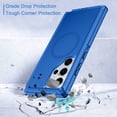 thumbnail image 4 of I-HONVA For Samsung Galaxy S24 Ultra Case Compatible with MagSafe,3-Layer Military Grade Drop Protection Anti-Slip Rugged Shockproof Dustproof Protection 6.8 inch Phone Case,Navy Blue, 4 of 7