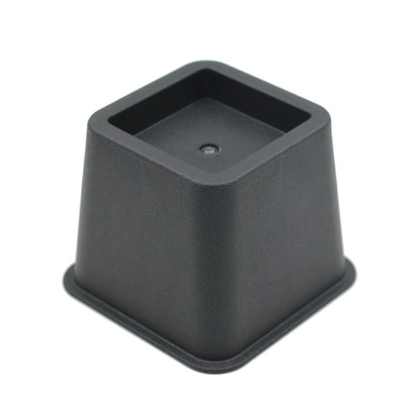 Juego de cuatro piezas de patas de sofá de plástico, soporte para vasos, cuadrado, de 3 pulgadas de alto, acolchado, para cama alta, KR-P0258