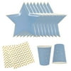 Just Artifacts Event and Party Disposable Napkins, Plates, Cups Tableware Kit (36pcs, Blue Stars)