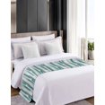 thumbnail image 4 of Bed Runner Scarf Twin Size, Blue Gray Stripes Stain Bed Runners & Scarves for Foot of Beds, Watercolor Modern Abstract Minimalist Decorative Bedding Runner Scarf for Hotel Home Bedroom 71 x20 Inch, 4 of 6