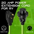 thumbnail image 2 of GearIT 20-Amp RV Power Extension Cord (50 Feet) 3-Prong NEMA TT-30P to L5-30R - Twist Locking Adapter, 125-Volt 10/3 STW 10AWG Gauge 3C, RV Trailer Campers, ETL Listed, 2 of 7
