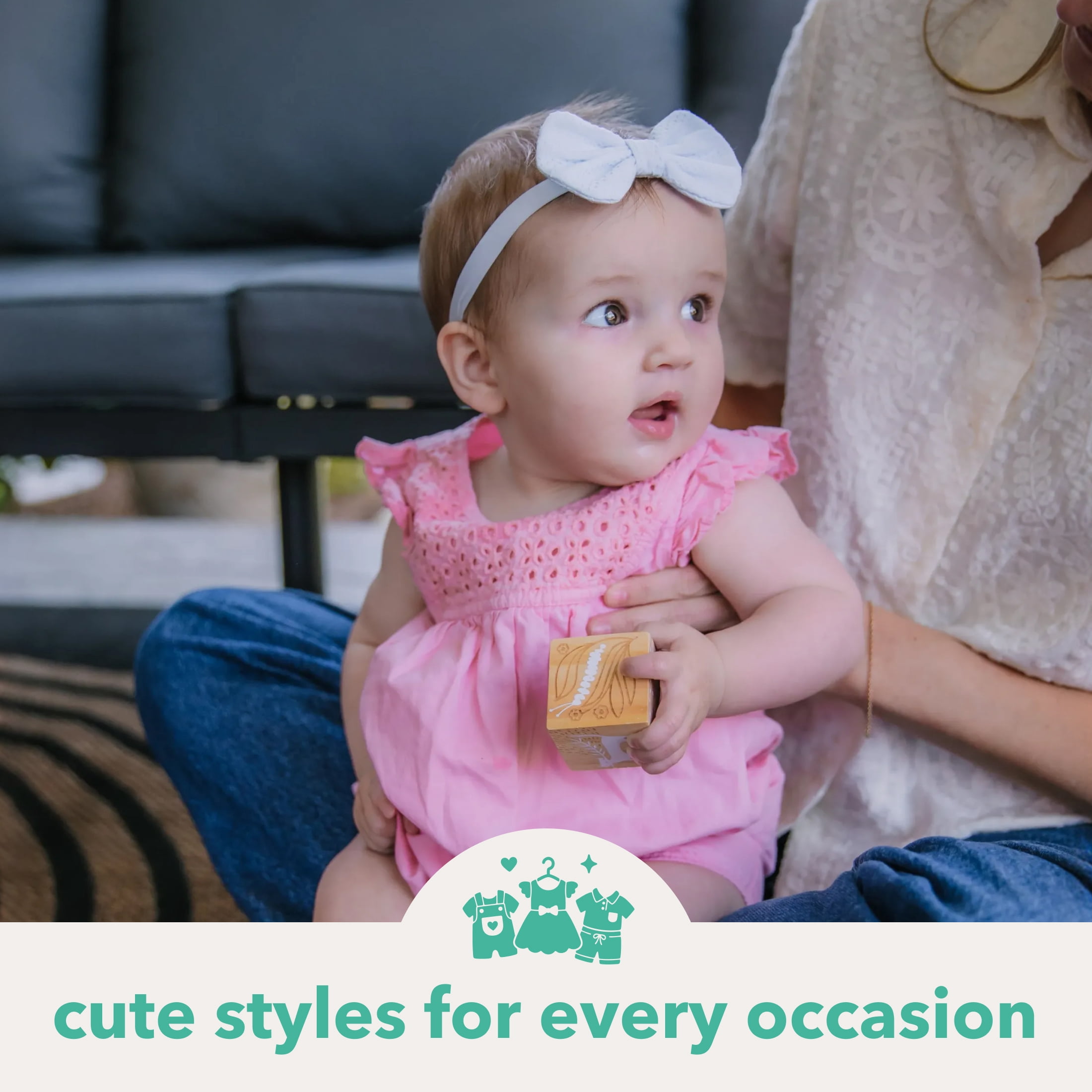 Carter's Child of Mine Baby Girls Texture Bow Headwrap, 2-Pack, Size 0-12M