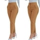 thumbnail image 4 of Pantalones de vestir Prolriy para mujer, tallas grandes, cintura alta, elásticos, para trabajo, informales, rectos, de negocios, con bolsillo, color bronce, XL, 4 of 4