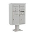 thumbnail image 3 of Salsbury Industries Pedestal Mounted 11 Units 14 Door Front Load 4C Horizontal Cluster Box Unit with 2 Parcel Lockers, 3 of 6