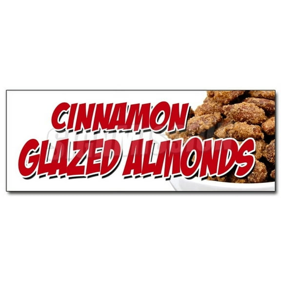 24" CINNAMON GLAZED ALMONDS DECAL sticker nut shop california fresh candy
