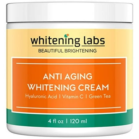 Whitening Labs Whitening Cream. Anti Aging Skin Lightening Cream. Hyaluronic Acid, Vitamin C, Kojic Acid, Green Tea. Best Day Night Brightening (Best Whitening Cream In The World)
