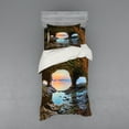 thumbnail image 1 of Ambesonne Nature Bedding Set 3 Pcs, Big Grotto by the Sea, Twin, Green Blue, 1 of 3