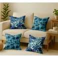 thumbnail image 3 of Vargottam Cotton Cushion Covers Set of 4 - 18x18 Inch, Tropical Print, Double-Sided Printed Throw Pillow Covers with Hidden Zipper - No Filler - Blue, 3 of 7